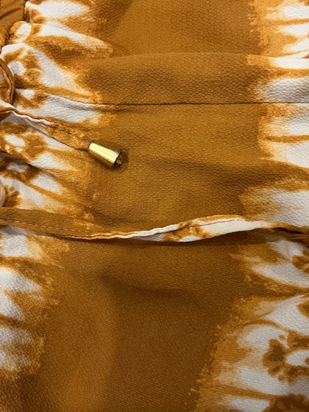 H&M Mustard Yellow and White Tie-Dye Wide Leg Pants - Picture 4 of 5